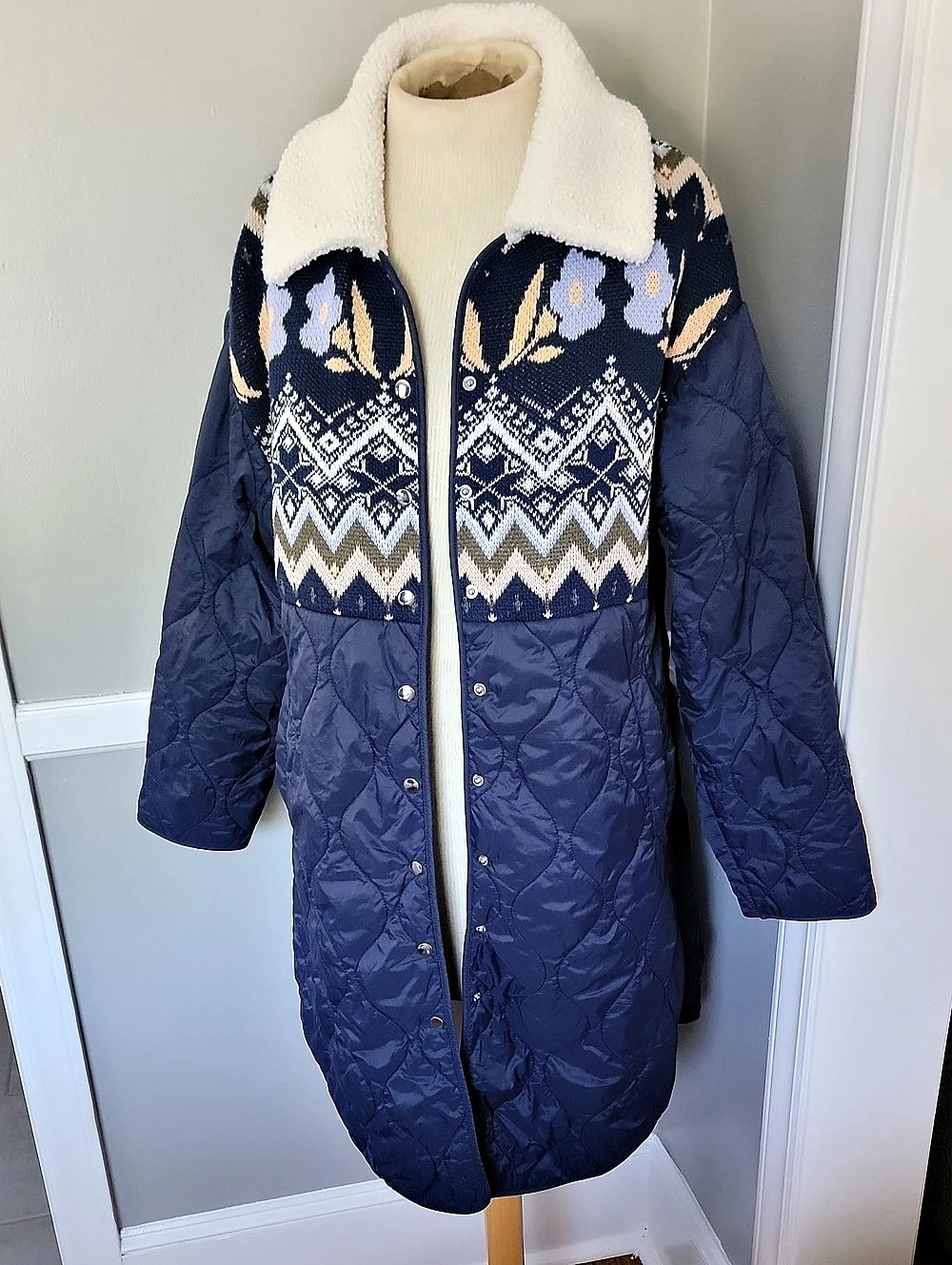 Anthropologie Fairisle Mix Liner Jacket